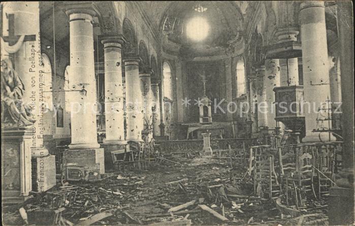 Poelkapelle West-Vlaanderen Zerstoertes Inneres