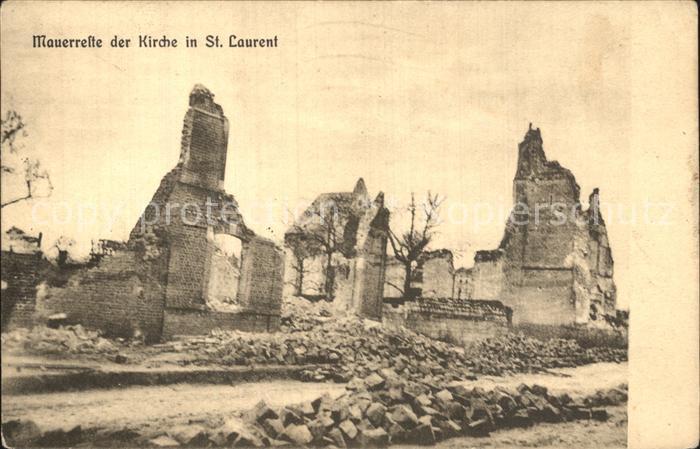 Saint-Laurent Ardennes Mauerteile der Kirche