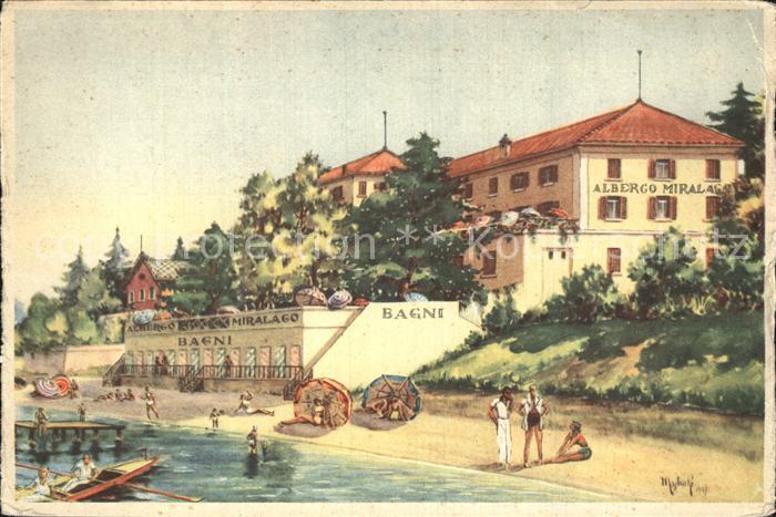 Desenzano Lago di Garda Albergo Miralago Villa Suzy Kuenstlerkarte