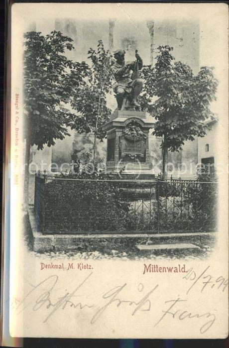 Mittenwald Bayern Denkmal Mathias Klotz
