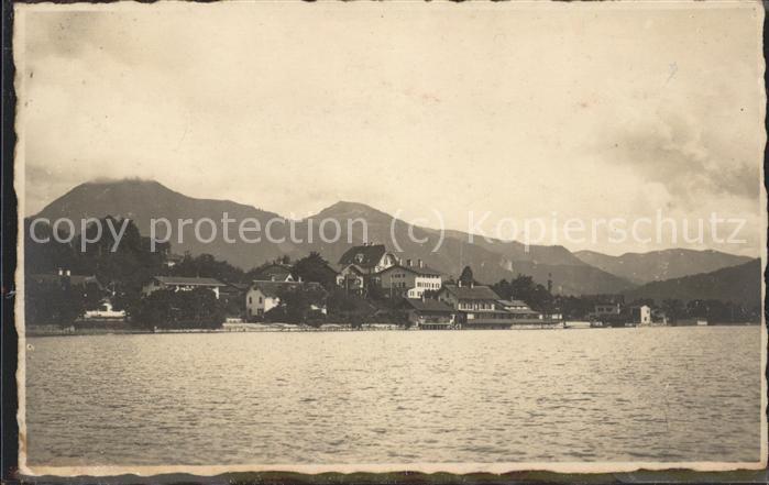Rottach-Egern Gesamtansicht Tegernsee mit Alpen