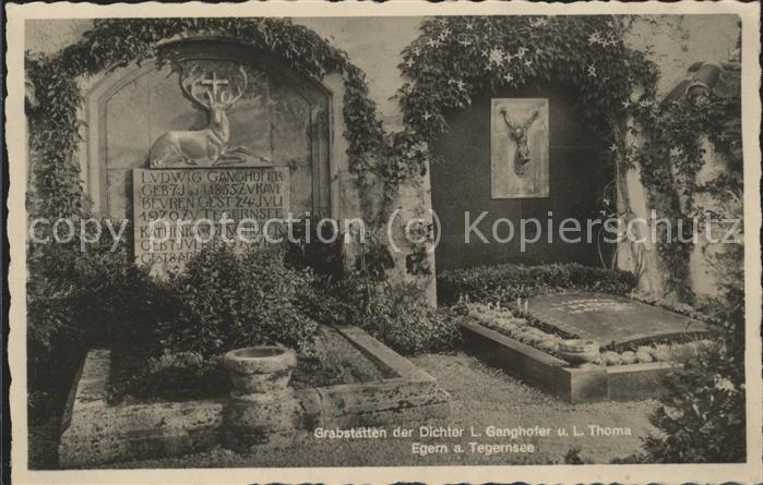 Egern Tegernsee Grabstätten der Dichter Ludwig Ganghofe