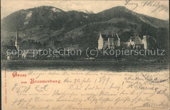 Brannenburg Ortsansicht mit Kirche und Schloss