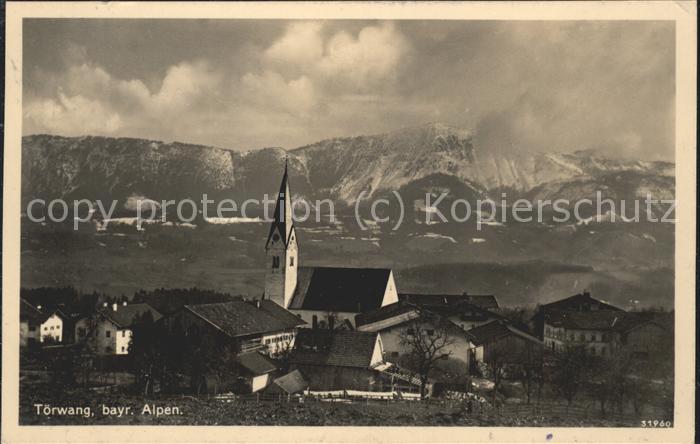 Toerwang Ortsansicht mit Kirche Bayerische Alpen