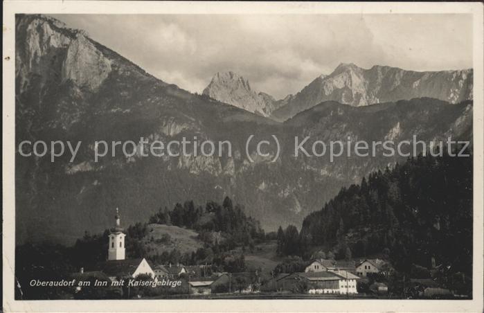 Oberaudorf Ortsansicht mit Kirche Panorama Kaiserg