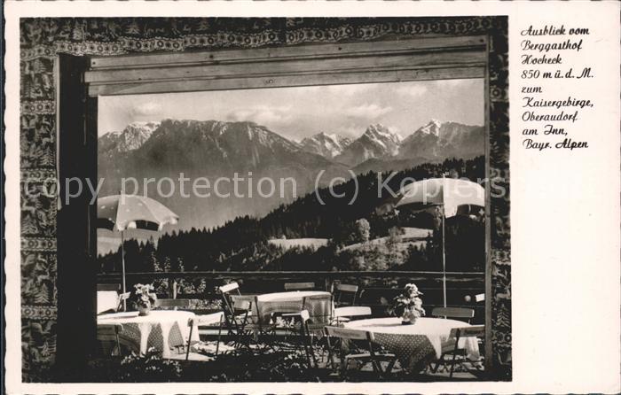 Oberaudorf Ausblick vom Berggasthof Hocheck Terras