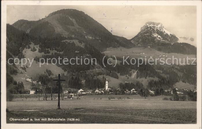 Oberaudorf Panorama mit Brünnstein Wegekreuz
