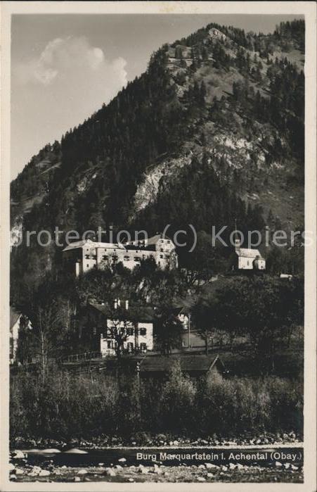 Marquartstein Burg Partie am Fluss Achental