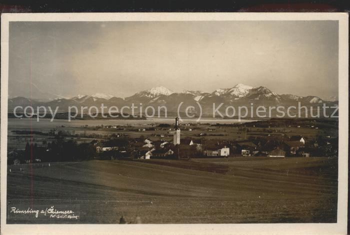 Rimsting Gesamtansicht Chiemsee Alpenpanorama