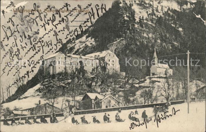 Marquartstein Burg Achental Kapelle Pferd Schlitten