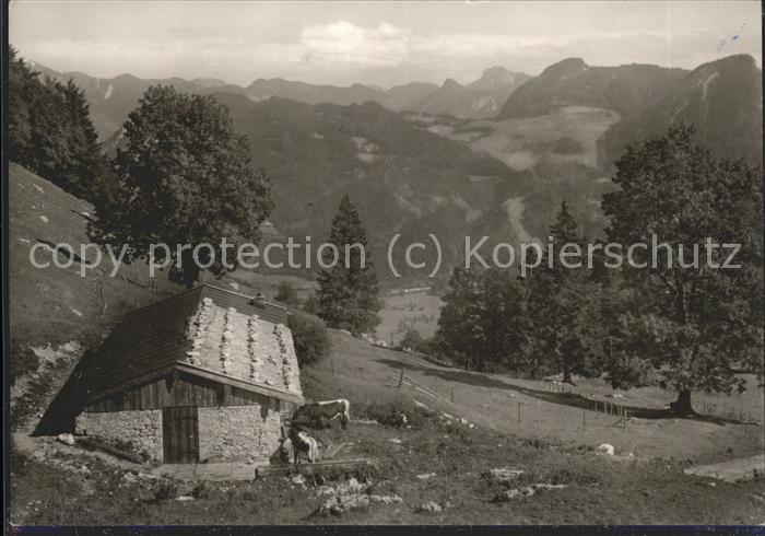 Ettenhausen Schleching Blick vom Berggasthof Wuhrsteinalm Berg