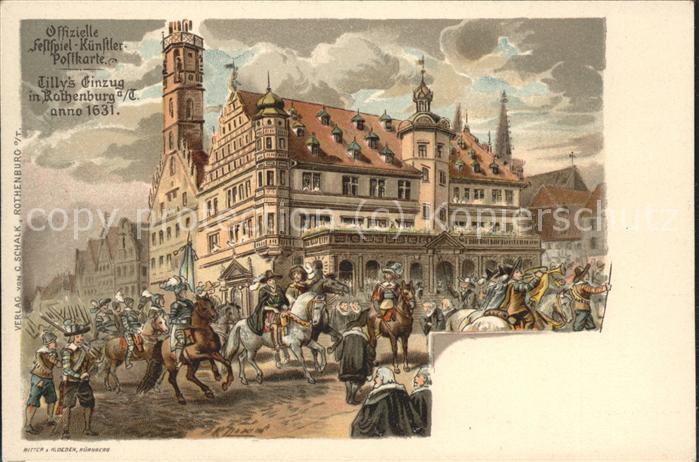 Rothenburg Tauber Festspiel-Künstler-Postkarte Tilly's Ei