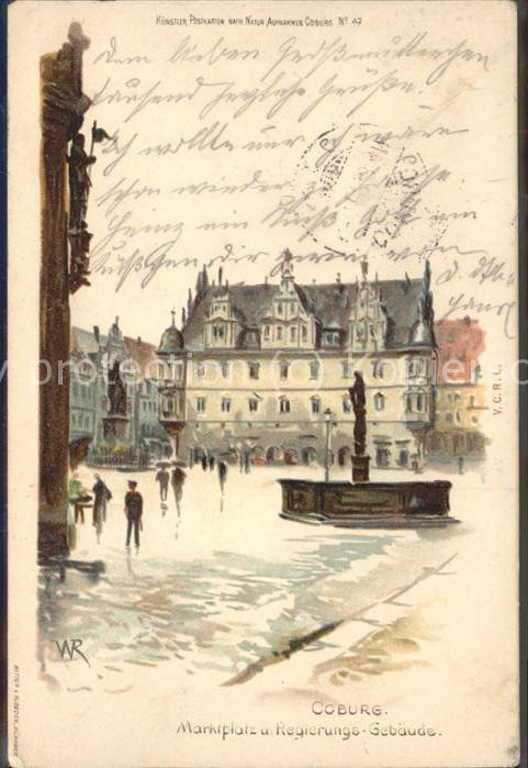 Coburg Bayern Marktplatz u.Regierungsgebaeude