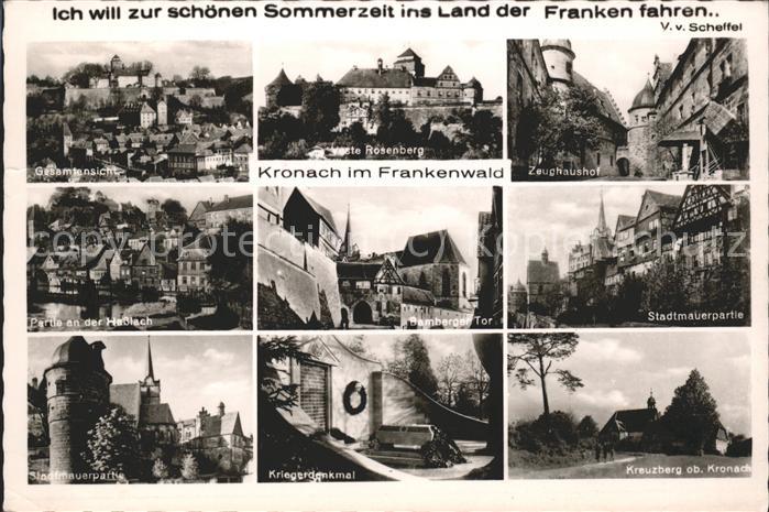 Kronach Oberfranken Zeughaushof u.Kriegerdenkmal