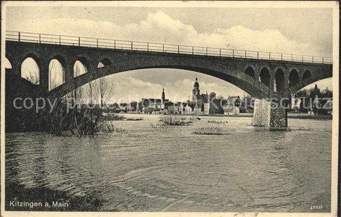 Kitzingen Main mit Mainbrücke