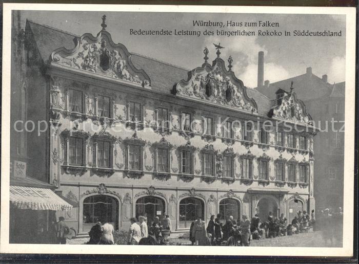 WueRZBURG Bayern Haus zum Falken mit Sonderstempel