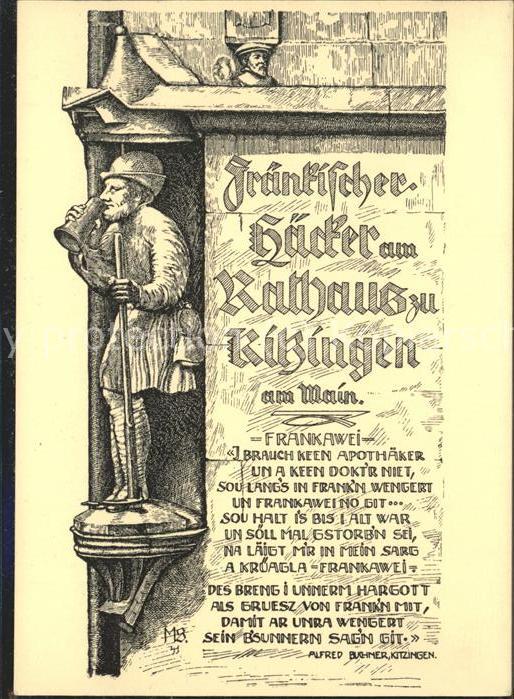 Kitzingen Main Fränkischer Häcker am Rathaus