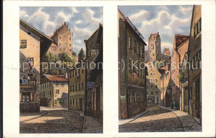 Fuessen Strassen Künstlerkarte