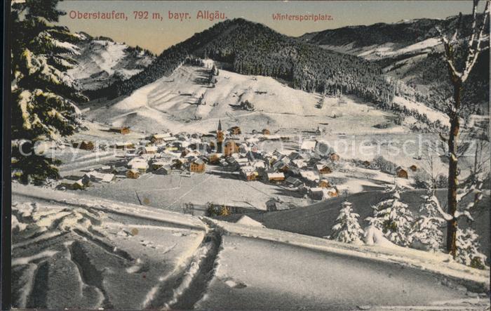 Oberstaufen Oberallgaeu Bayern Panorama im Schnee