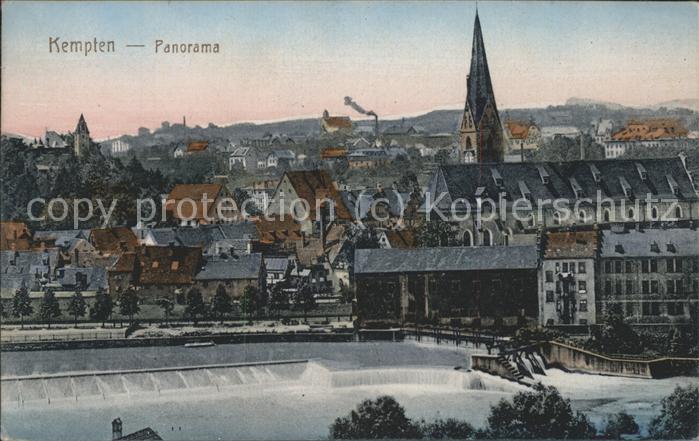 Kempten Panorama mit Fluss Kirche