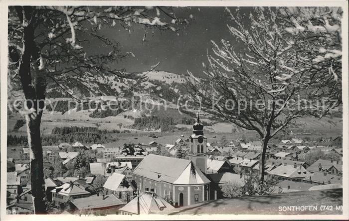 Sonthofen Oberallgaeu Panorama im Schnee