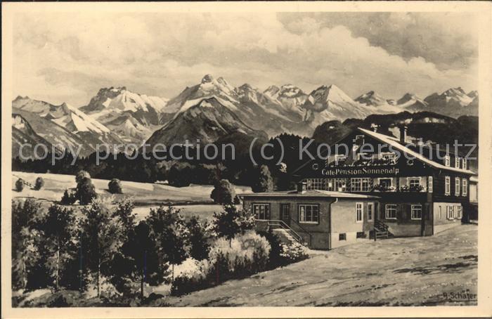 Sonthofen Oberallgaeu Moorbad Pension Sonnenalp Alpenpanorama
