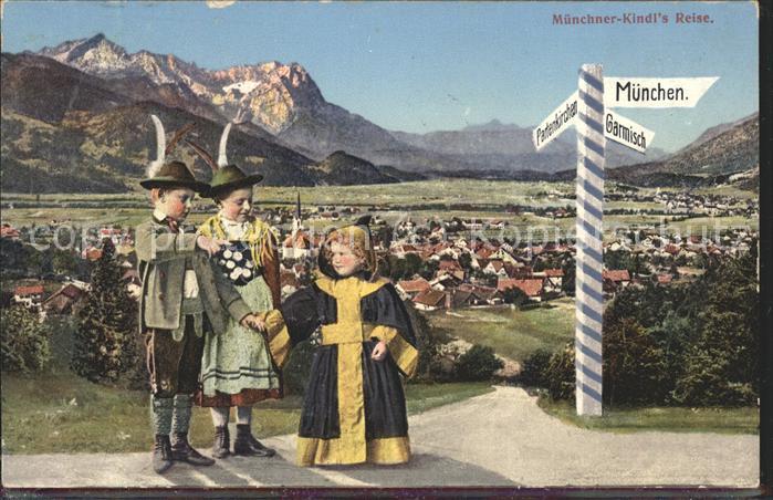 GARMISCH-PARTENKIRCHEN Bayern Muenchner-Kindls Reise Kinder in Tracht