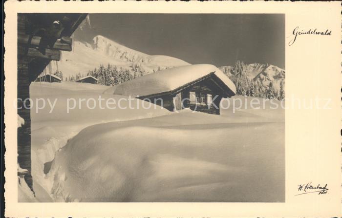 Grindelwald BE Huette im Schnee