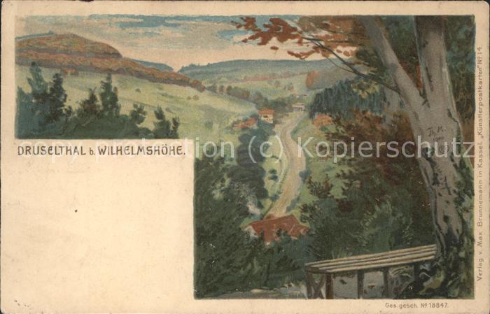 Wilhelmshoehe Kassel Druseltal Künstlerkarte