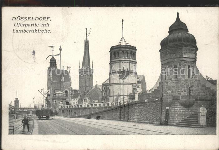 DuessELDORF  CITY Uferpartie Lambertikirche