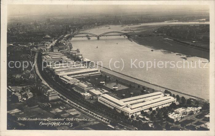 DuessELDORF  CITY Grosse Ausstellung 1926 Fliegeraufnahme