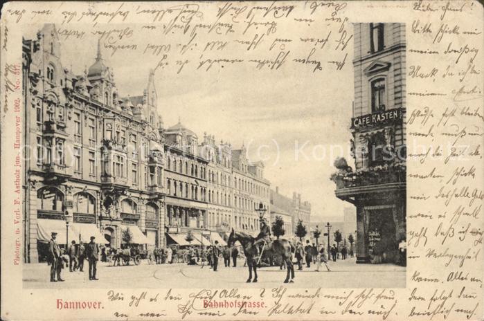 HANNOVER CITY Bahnhofstrasse Soldat auf Pferd