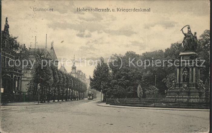 HANNOVER CITY Kriegerdenkmal Hohenzollernstrasse Strassenbahn