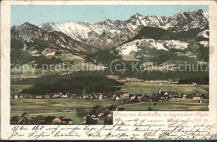 Sonthofen Oberallgaeu Panorama mit Alpen