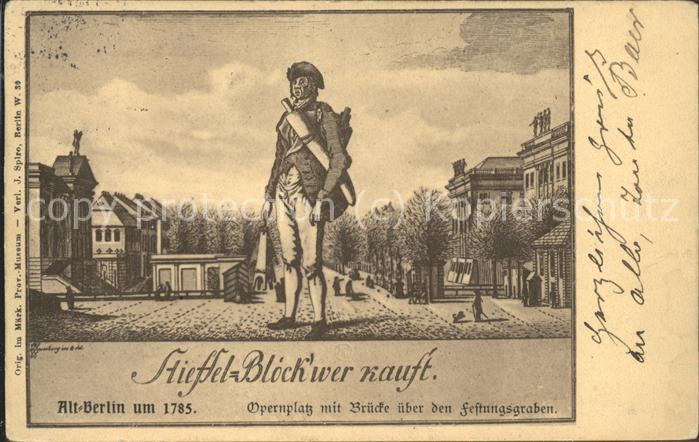 BERLIN  CITY Opernplatz mit Bruecke Soldat