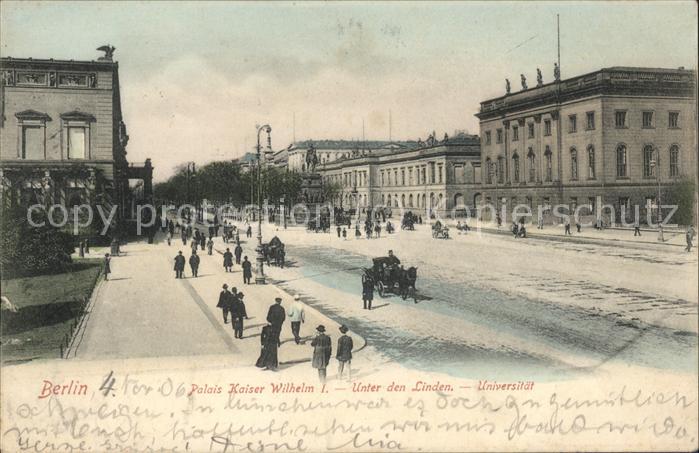 BERLIN  CITY Palais Kaiser Wilhelm Unter den Linden Universitaet