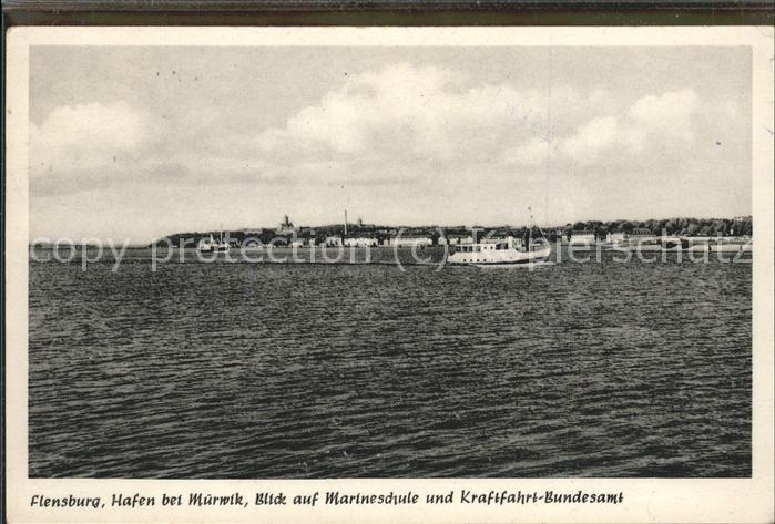Flensburg Hafen bei Mürwik mit Marineschule und K