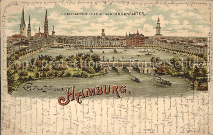 HAMBURG  CITY Lombardsbruecke und Binnenalster