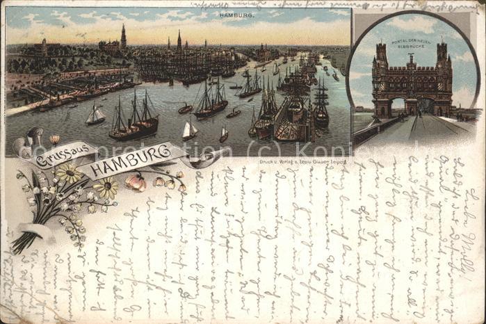 HAMBURG  CITY Hafen Portal der neuen Elbbruecke