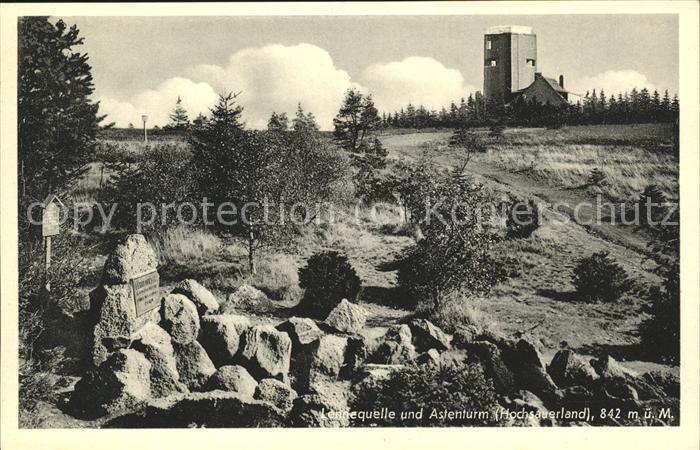 Winterberg Hochsauerland Lennequelle und Astenturm