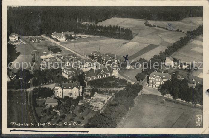 Burbach Wasserscheide Fliegeraufnahme