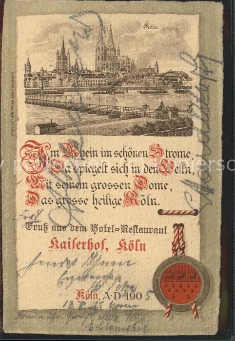 Koeln Rhein Kaiserhof Dom Rheinbrücke