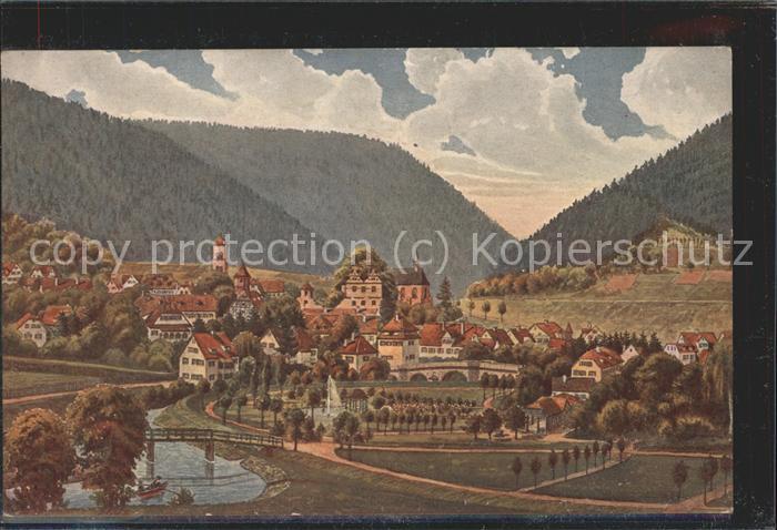 Hirsau Ortsansicht Aquarell