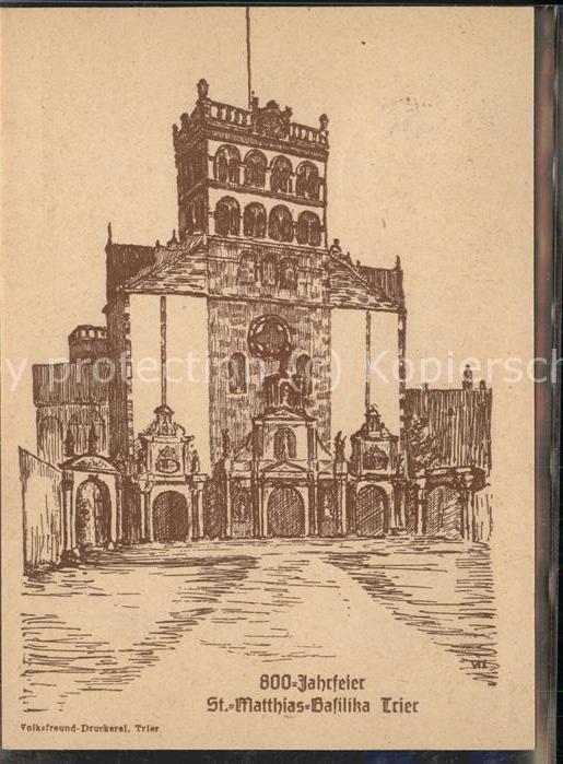 TRIER  CITY St Matthias Basilika Illustration