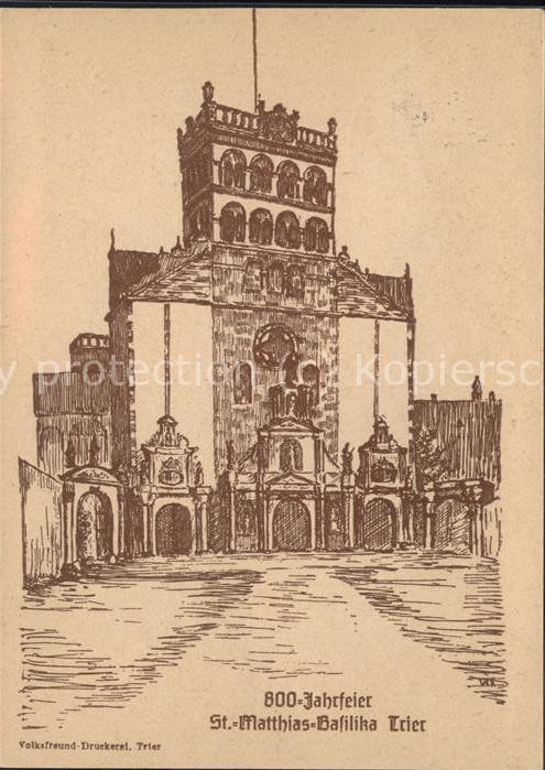 TRIER  CITY St Matthias Basilika Illustration