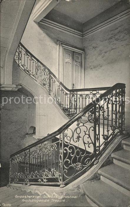 Bruchsal Freihängende Treppe im Grossherzogl.Sch