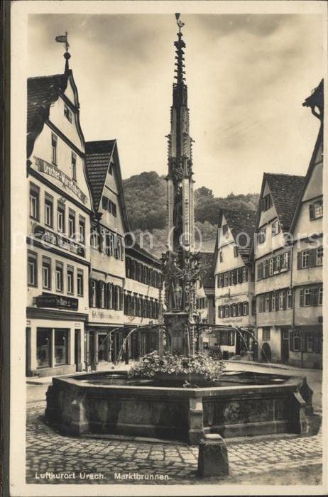 Urach Bad Marktbrunnen u.Wurstfabrik Haas links