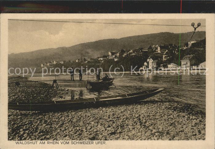 Waldshut Tiengen Rhein Blick vom Schweizer Ufer