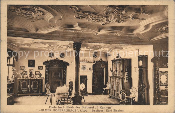 Ulm Donau Diele im I.Stock des Ulmer Hofbräuhaus