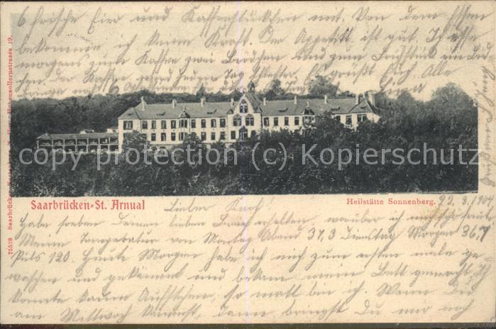 SAARBRueCKEN Saarland St.Arnual Heilstaette Sonnenberg